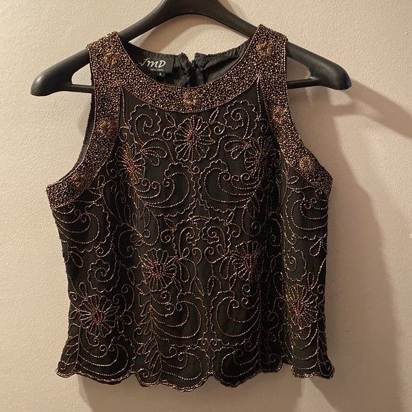 Vintage Beaded Sleeveless blouse with floral design Used in Good condition - Picture 5 of 13
